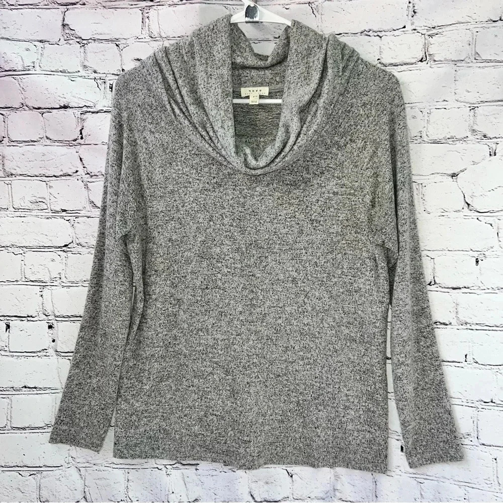 Joie Soft‎ Cowl Neck Long Sleeve Cozy Sweater Marled Gray Size XS